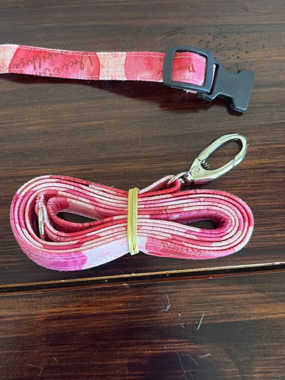 Pink Heart-Print Dog Harness